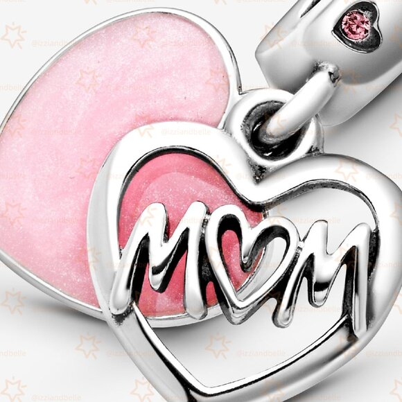 Pandora Mum Sterling Silver Dangle β Pink CZ & Shaded Enamel - Picture 2 of 6